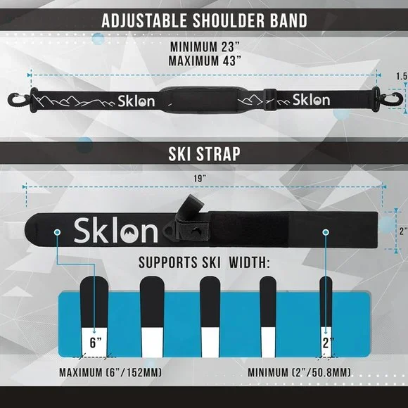 Ski Strap and Pole Carrier with Cushioned Sling - Picture 3 of 5